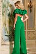 Jovani 43504 Rhinestone Top Ruffle Neckline Pageant Jumpsuit