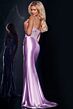 Jovani 43569 Embroidered Corset Slit Skirt Dress