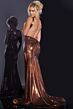 Jovani 43572 Plunging Neckline Backless Metallic Dress