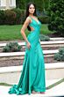 Jovani 43573 Side Slit Backless Glitter Dress