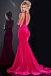Jovani 43578 Bare Back Sheer Sides Velvet Dress