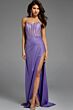 Jovani 43585 Side Slit Strapless Hot Fix Dress