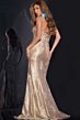 Jovani 43587 Strapless Corset Embroidered Metallic Dress