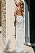 Jovani 43623 Fringe Skirt Backless Sequin Dress