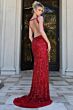 Jovani 43623 Fringe Skirt Backless Sequin Dress