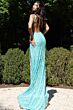 Jovani 43623 Fringe Skirt Backless Sequin Dress