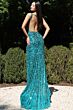 Jovani 43623 Fringe Skirt Backless Sequin Dress