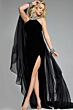 Jovani 43696 Halter Neck Cuffed Overskirt Dress