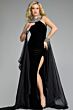 Jovani 43696 Halter Neck Cuffed Overskirt Dress