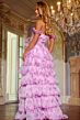 Jovani 43786 Ruffle Skirt Off The Shoulder Floral Dress