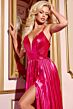 Jovani 43795 Strappy Back Pleated Metallic Dress