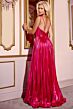 Jovani 43795 Strappy Back Pleated Metallic Dress