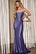 Jovani 43802 Beaded Neckline Corset Leather Dress