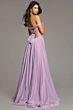 Jovani 43842 Ruched Top High Slit Lace-Up Dress