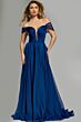 Jovani 43842 Ruched Top High Slit Lace-Up Dress