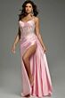Jovani 43848 Side Tail Lace Corset Strapless Dress