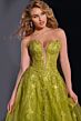 Jovani 43849 Plunging Neckline Embroidered Strapless Dress