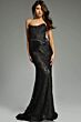 Jovani 43856 Pleated Waist Strapless Lace Corset Dress