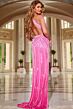 Jovani 43929 Halter Neckline Embellished Cutout Dress