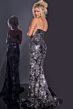 Jovani 44116 High Slit Strapless Floral Sequin Dress