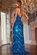 Jovani 44270 High Slit Strapless Sequin Dress