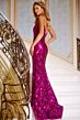 Jovani 44270 High Slit Strapless Sequin Dress