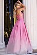 Jovani 44435 Pleated Skirt Sheer Sides Ombre Glitter Dress