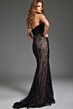 Jovani 44609 Sheer Corset Strapless Lace Dress