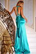 Jovani 44712 Fit and Flare Satin Convertible Dress