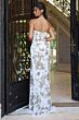 Jovani 45066 High Slit Floral Embellished Strapless Dress