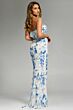 Jovani 45066 High Slit Floral Embellished Strapless Dress