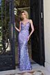 Jovani 45262 Plunging Neckline Lace-Up Back Paillettes Dress