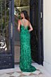 Jovani 45262 Plunging Neckline Lace-Up Back Paillettes Dress