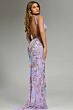 Jovani 45533 V-Neck Embroidered Backless Dress