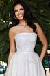 Jovani 45788 Flowy Skirt Strapless Textured Dress