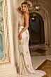 Jovani 46844 Lace-Up Back Halter Neck Embellished Dress