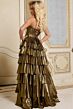 Jovani 47030 Sweetheart Neckline Ruffle Skirt Metallic Dress