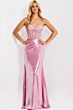 Jovani 47325 Metallic Skirt Embellished Corset Dress