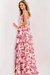 Jovani 47404 Tiered Skirt Strapless Corset Floral Print Dress