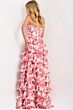 Jovani 47404 Tiered Skirt Strapless Corset Floral Print Dress