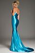 Jovani D5008 Pleated Top Halter Neck Satin Dress