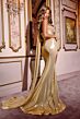 Jovani D5013 Cape Train Ruched Metallic Dress