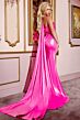 Jovani D5013 Cape Train Ruched Metallic Dress