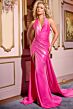 Jovani D5013 Cape Train Ruched Metallic Dress