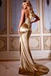 Jovani D5024 Plunging Neckline Satin Corset Dress