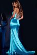 Jovani D5032 Plunging Halter Lace-Up Corset Dress