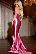 Jovani D5043 Lace Halter Slit Skirt Dress