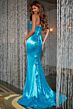 Jovani D5048 Lace Appliques Strapless Satin Dress