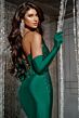 Jovani D5061 Opera Gloves Beaded Corset Lace-Up Dress