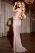 Jovani D5063 Scoop Neckline Lace-Up Glitter Dress